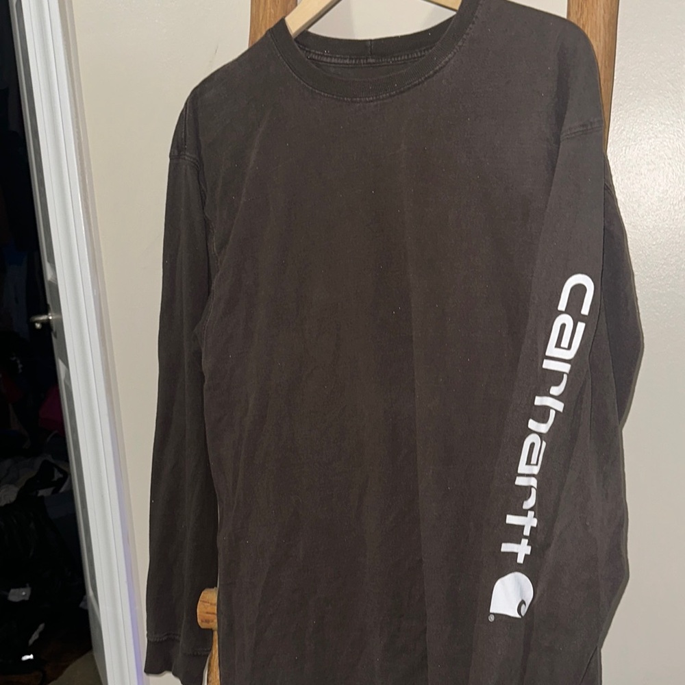 Vintage Brown Carhartt Long sleeve Spell out